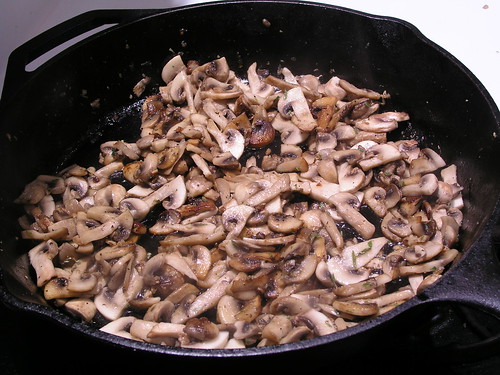 Saute the sliced mushrooms
