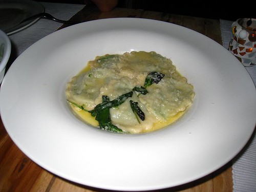 Ravioli with Spinach & Ricotta Cheese served with Sage & Butter