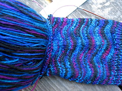 Wollmeise Tropicana sock in progress