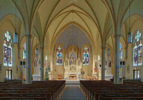 Saint George Roman Catholic Church, in New Baden, Illinois, USA - nave