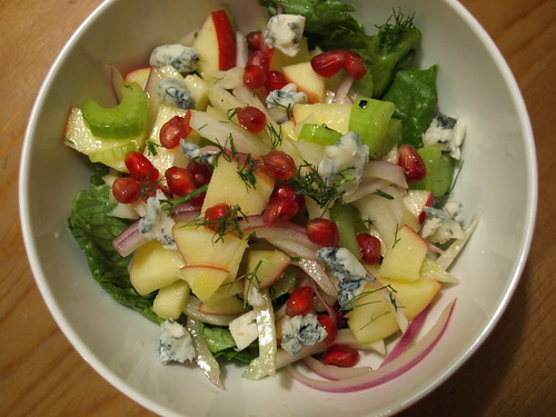 apple, fennel, pomegranate and blue cheese