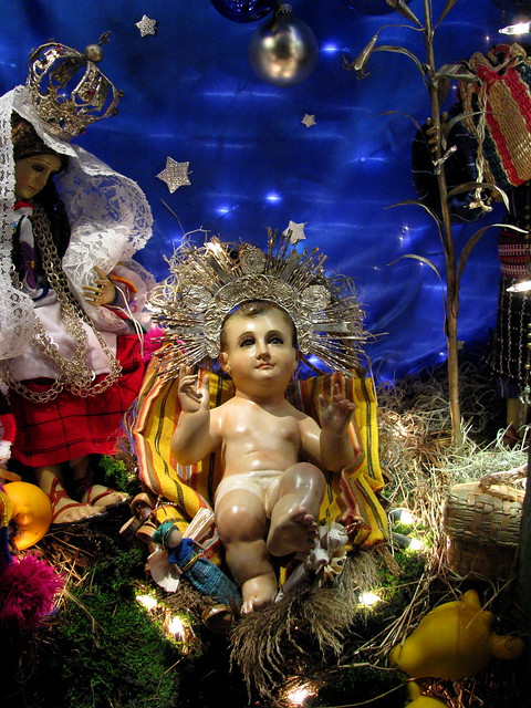 Navidad En Guatemala. Misterio guatemalteco en un nacimiento, belén, portal o pesebre. Navidad 2008. Guatemala.
