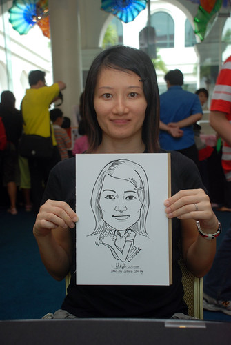 Caricature live sketching at Singapore Art Museum Christmas Open House - 6
