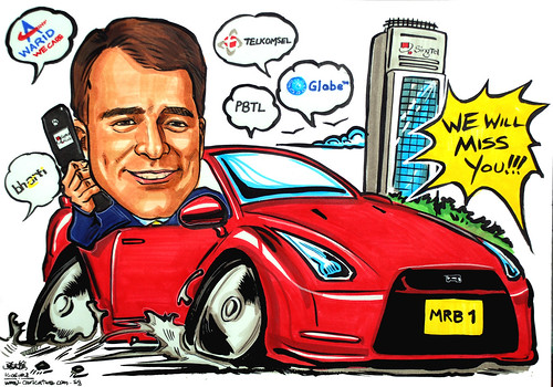 Caricature Deloitte Singtel Mobile Nissan GTR