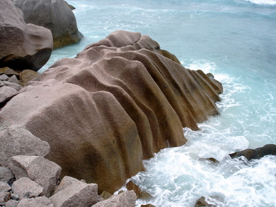 Granite rocks on the North of La Digue (Seychelles)