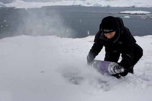 Francesca Galeazzi during her carbon emissions piece in The Arctic
