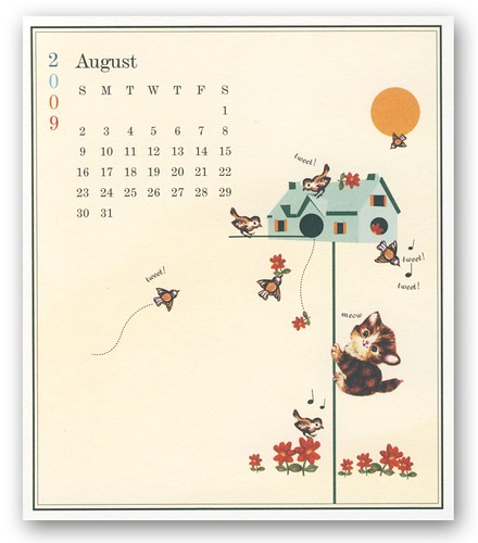 August  2009 Whimsey Delight Desktop Calendar