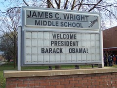 J.C. Wright School welcomes President Obama   