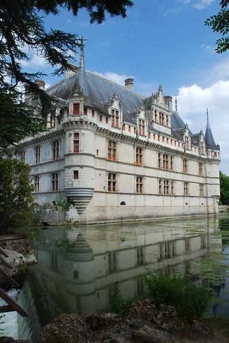 Chateau d'Azay-le-Rideau reflected in the moat