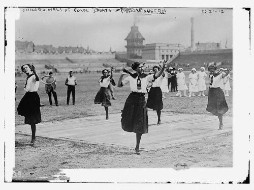 Chicago girls at Sokol Sports, Prague, Austria by The Library of Congress from Flickr