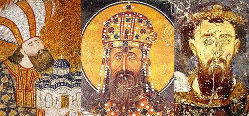 Theodore Metochites, King Milutin (Studenica Monastery), Stefan Prvovenčani (fresco from Mileševa Monastery, around 1228)