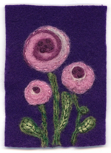 Flowers : Felted ATC