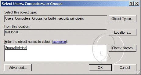 Select Users, Computers, or Groups