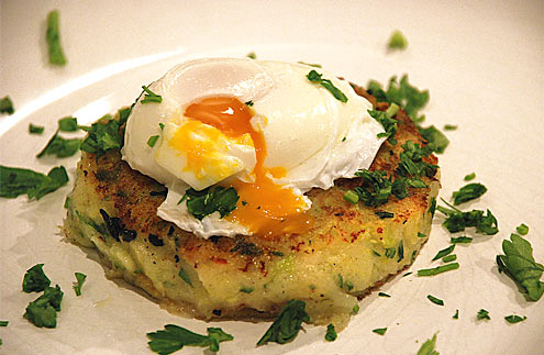 Bubble & Squeak Cakes with Poached Eggs