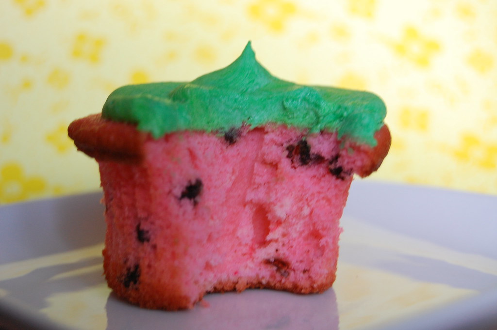 Watermelon Look-Alike Cupcake