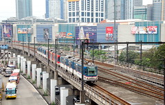 MRT passing SM Megamall towards Shaw Boulevard Station