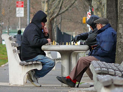 in Brooklyn, seniors can walk to a chess game (by: Lou Bueno, creative commons license)