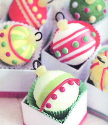 Edible cupcake ornaments from Hello, Cupcake! by Rachel from Cupcakes Take the Cake.