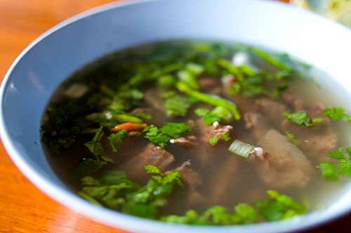 Beef soup at Laap Khom Huay Puu, Pai, Mae Hong Son, Thailand