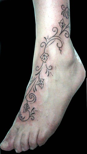 pie flowers tattoo on foot  Granada by Marzia  Tattoo .-beauty flowers foot tattoo