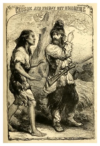 16- Crusoe y Viernes en una caceria con escopeta