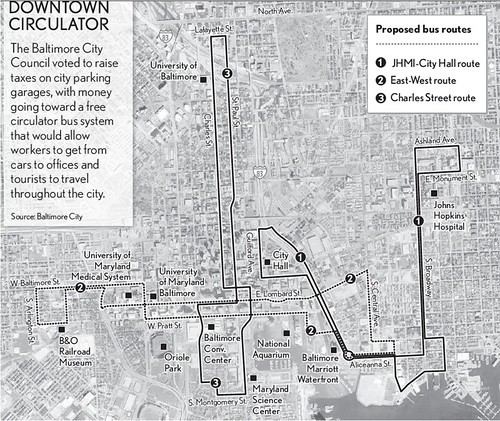 Proposed Baltimore Circulator routes