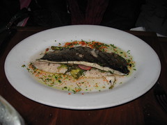 August: Grilled trout with roe vinaigrette