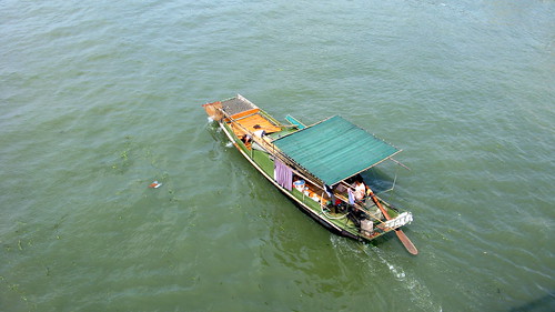 A boat on the Yellow River near Luxu, Jiangsu Province, China