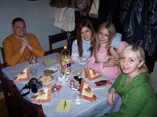 Ruslan, Karina, Marina, and Anya at our church Christmas party