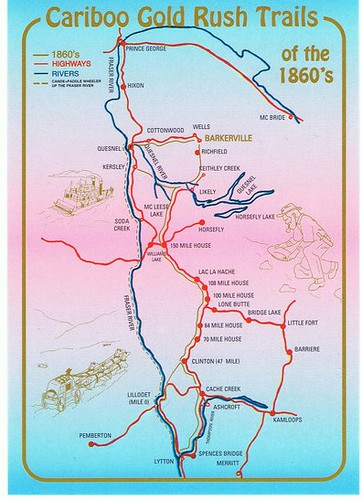 klondike gold rush map. Cariboo Gold Rush Map Card