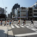 children crossing zebra zone, Nipponbashi, Osaka