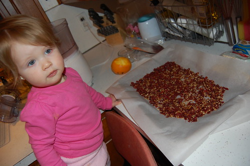 Making "Cranberry Snowfall Chocolate Bark"