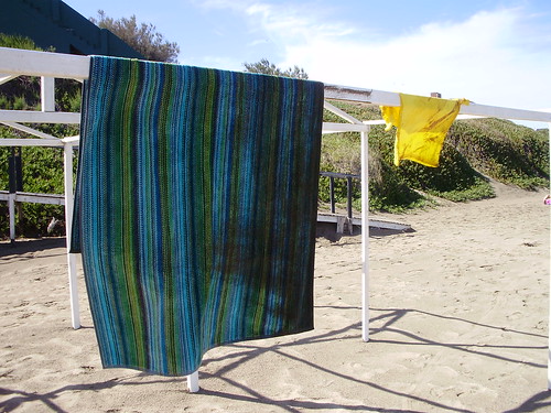 Wet and sandy towel