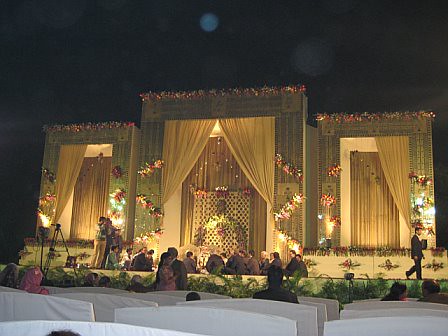 Traditionally the first night of Indian weddings is hosted by the bride's
