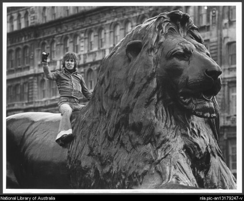 stevie wright atop a lion