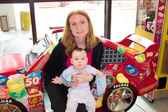 Talia and Mommy at the Jelly Belly Factory