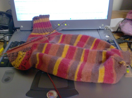 Selfstriping knitted men's socks