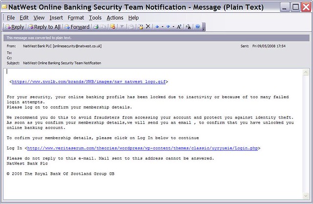 phishing for natwest online account details