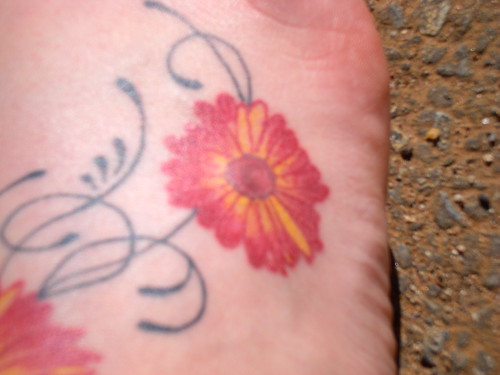 Cute Flower Design For Foot Girl Foot Tattoo For Tattoo Girl