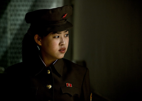 north korean army girls. North Korean soldier Pyongyang