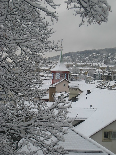 Snowy Zürich, Switzerland