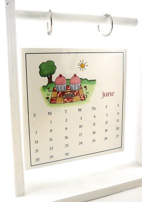Hanging Calendar Made with Cakespy Stamps