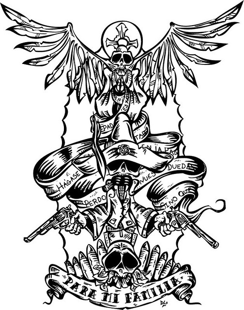 Day of the Dead Art -- Bandito's Prayer Tattoo