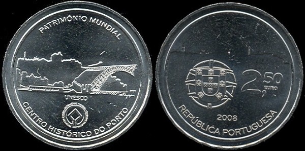 2.5 euro Portugalsko 2008, UNESCO - Porto