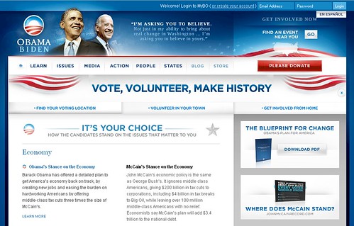 barackobama.com - Issues Front Page - 12/29/08