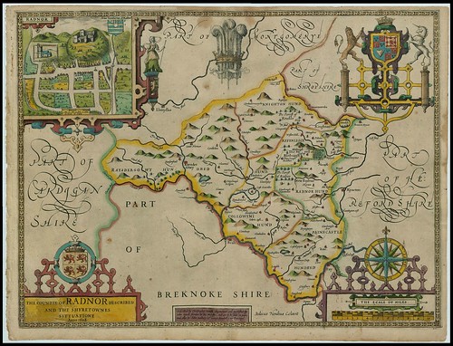 Radnorshire, Wales - John Speed proof maps 1605-1610