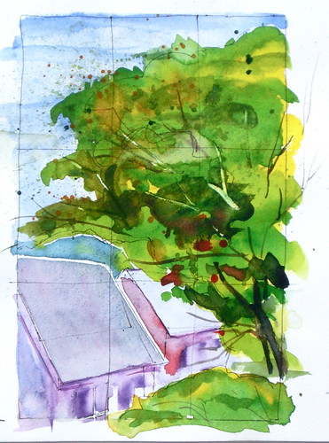 Watercolor Sketch - Knoxville Backyard