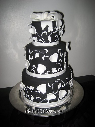cake boss wedding cakes black and white. Black and White Poker Theme