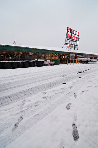 Snowy Pike Place Market