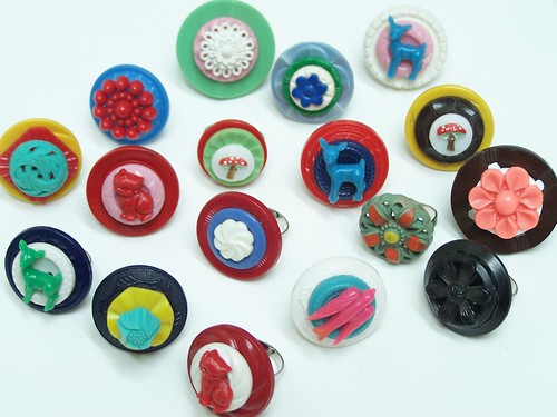 Vintage button rings